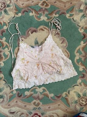 Zara Blush Pink Lace-Trim Floral Cami